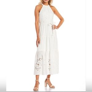 Alex Marie Angelica A-Line Halter Neck Sleeveless Braided Belt Dress